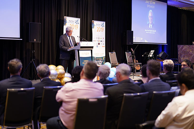 Hon. Ken Wyatt AM, MP Minister for Indigenous Australians speaking at WTA 2019 with audience