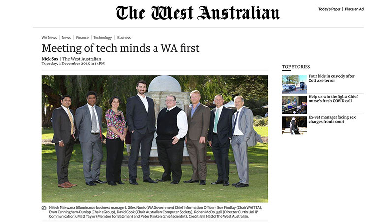 The West Australian article Meeting of tech minds WA first