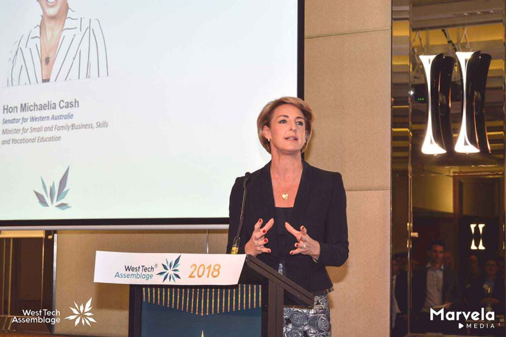 West Tech Assemblage 2018 M Cash Hon Michaelia Cash speaking